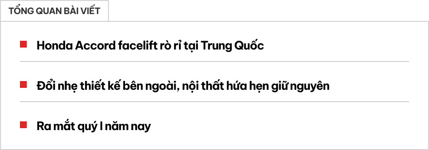 Honda Accord ở Việt Nam ngày càng 'lỗi thời', thị trường quốc tế hết lên đời nay lại chuẩn bị nâng cấp- Ảnh 1.