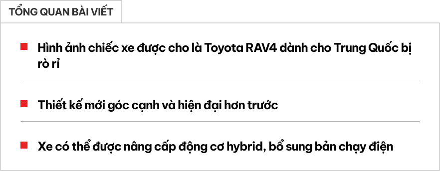 Toyota RAV4 đời mới lộ thiết kế ‘cứng’ như Prado, mặt trước có nét kiểu Lexus- Ảnh 1.