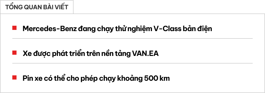 Mercedes-Benz V-Class điện lộ diện trên đường: Thiết kế lột xác, có thể chạy trên 500km/sạc, nâng cấp công nghệ tự lái- Ảnh 1.