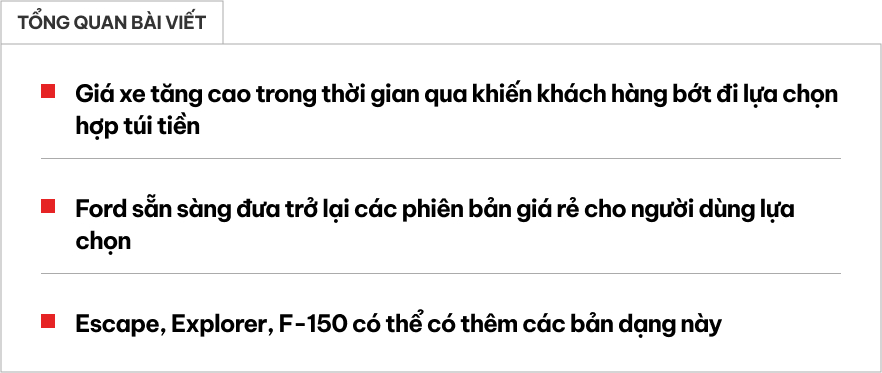 Ford bất ngờ thêm bản giá rẻ cho nhiều dòng xe, có mẫu bán ở Việt Nam- Ảnh 1.