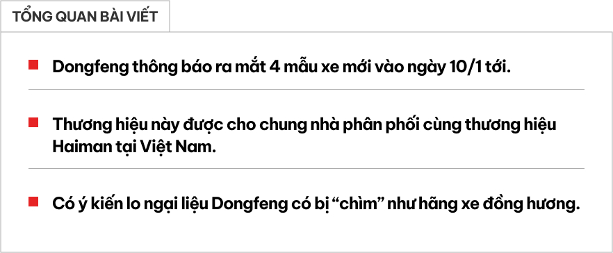 Dongfeng chốt lại lịch ra mắt 4 xe mới tại Việt Nam, về cùng nhà với Haima vẫn đang chật vật tìm khách- Ảnh 1.