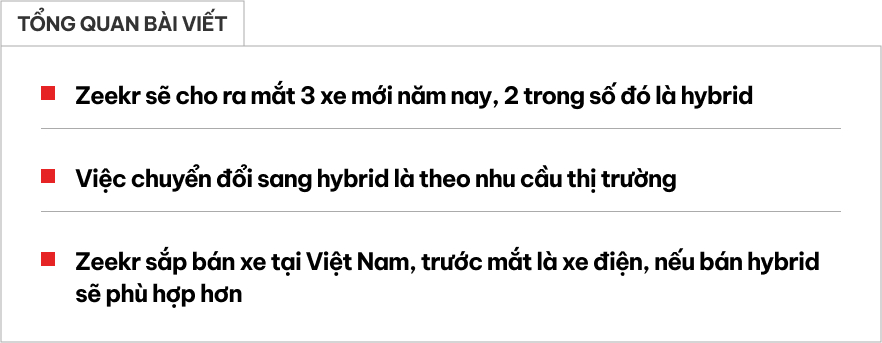 Zeekr bất ngờ 'quay xe' làm hybrid: Ra mắt 2 SUV mới năm nay, nếu về Việt Nam dễ hút khách hơn xe điện- Ảnh 1.