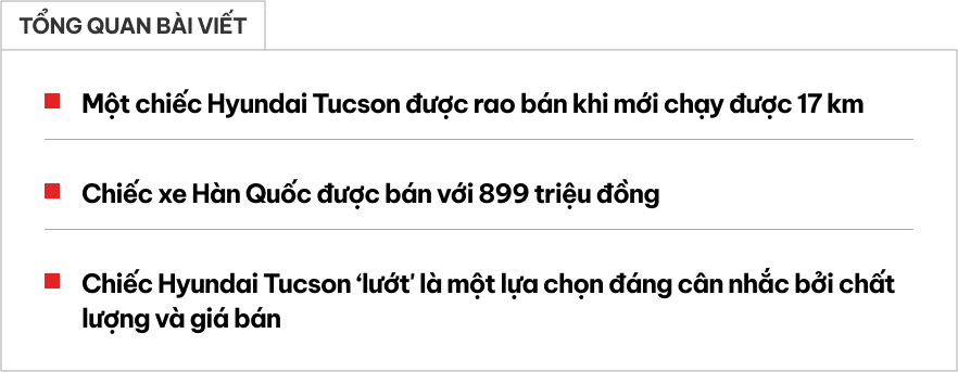 Hyundai Tucson rao bán giá 899 triệu chỉ sau 17km lăn bánh: Cứ một 1km mất 12 triệu, qua một đời chủ mà nội thất vẫn còn nilon- Ảnh 1.