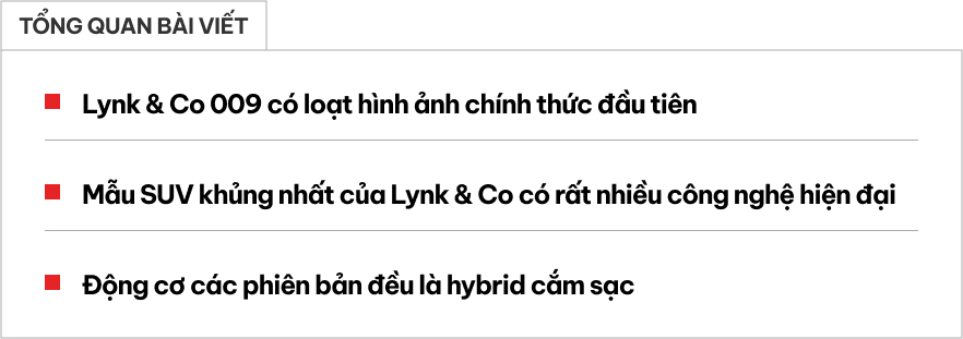 Lynk & Co 009 ra mắt: SUV to hơn Explorer, 2 màn hình 6K 30 inch, mạnh ngang siêu xe- Ảnh 1.