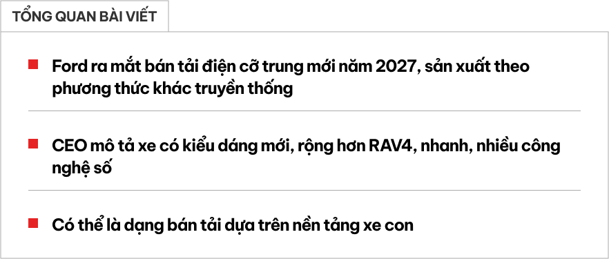 Ford làm xe bán tải điện mà… không hẳn là bán tải: 'Dáng xe lạ, cabin rộng hơn RAV4, trải nghiệm chưa từng có ở bất cứ đâu'- Ảnh 1. Ford làm xe bán tải điện mà… không hẳn là bán tải: 'Dáng xe lạ, cabin rộng hơn RAV4, trải nghiệm chưa từng có ở bất cứ đâu'- Ảnh 1.