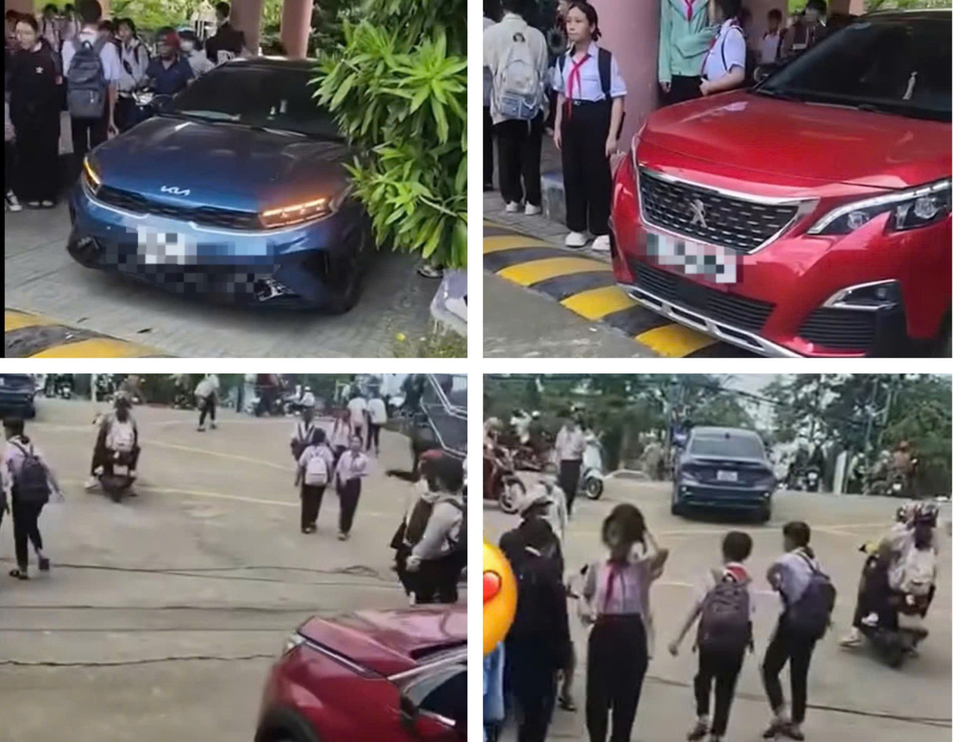 Phụ huynh bức xúc khi nhiều ô tô chạy trong sân trường lách giữa 'rừng' học sinh- Ảnh 2.