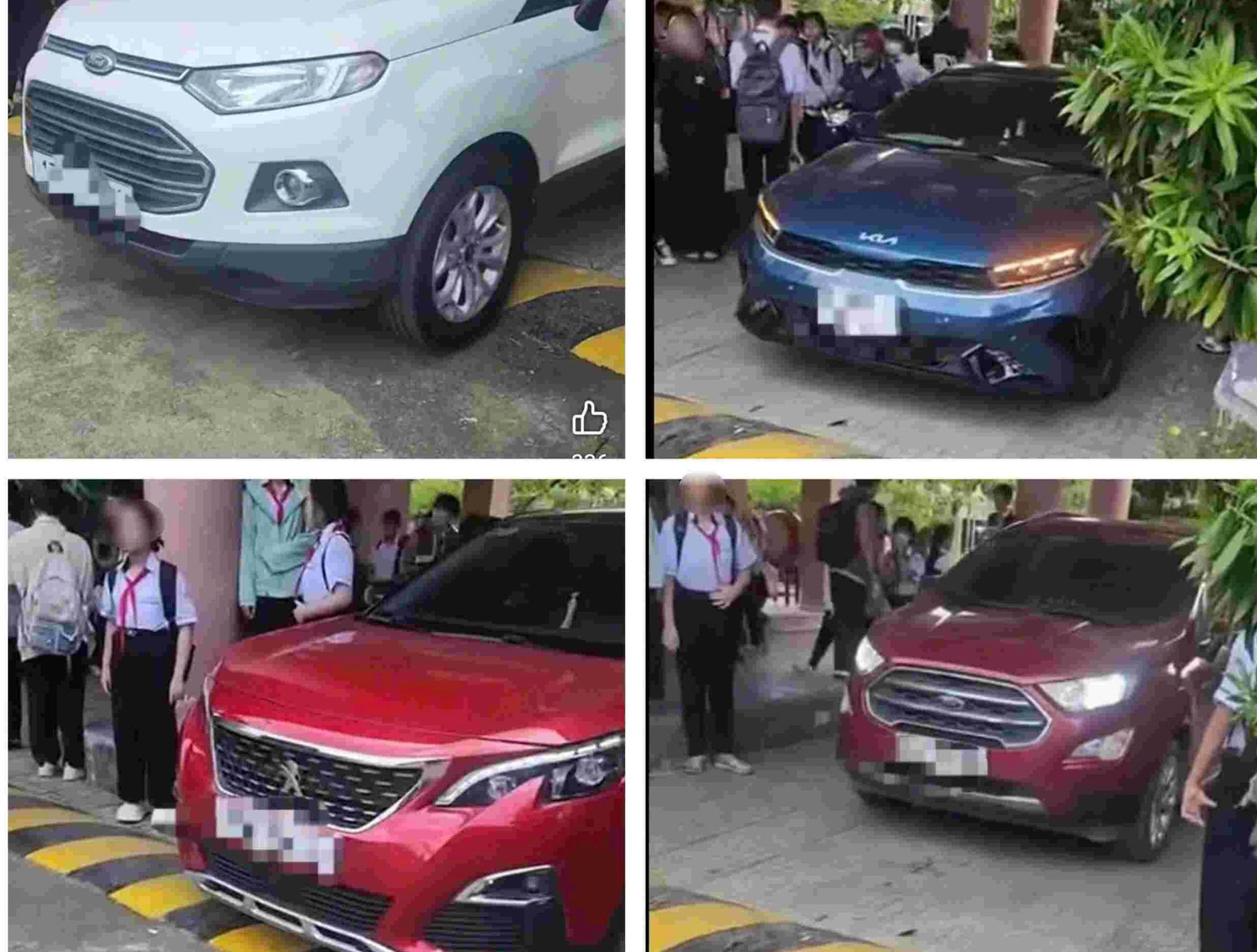 Phụ huynh bức xúc khi nhiều ô tô chạy trong sân trường lách giữa 'rừng' học sinh- Ảnh 1.