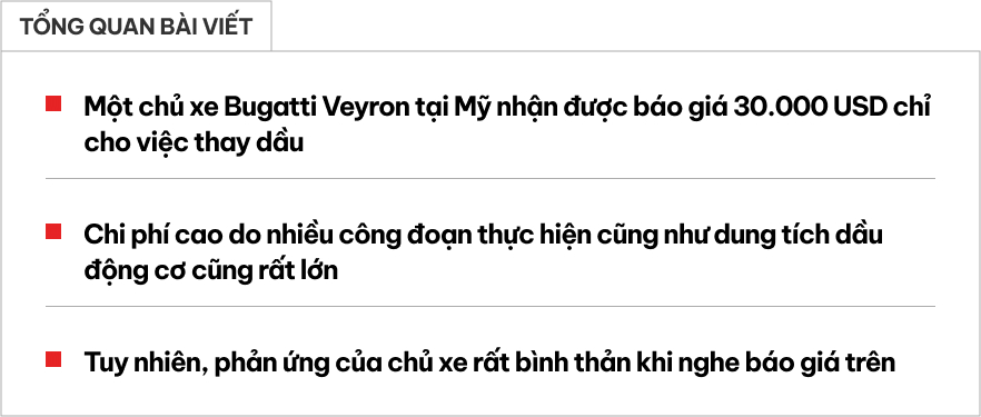 Ông Đặng Lê Nguyên Vũ có thể tốn gần 1 tỷ đồng mỗi lần thay dầu Bugatti Veyron, lý do đến từ kết cấu nghe thôi đã thấy đau đầu- Ảnh 1. Ông Đặng Lê Nguyên Vũ có thể tốn gần 1 tỷ đồng mỗi lần thay dầu Bugatti Veyron, lý do đến từ kết cấu nghe thôi đã thấy đau đầu- Ảnh 1.