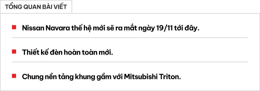 Nissan Navara thế hệ mới lộ thông tin: Chung khung gầm Mitsubishi Triton, thiết kế hoàn toàn mới, ra mắt tháng sau- Ảnh 1.