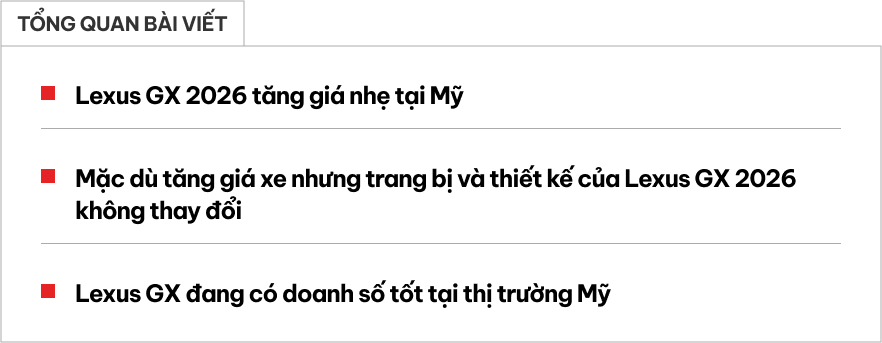 Tăng giá kiểu Lexus: GX 550 bán đắt hơn khoảng 20 triệu sau khi có doanh số tốt, nhưng trang bị vẫn giữ nguyên- Ảnh 1. Tăng giá kiểu Lexus: GX 550 bán đắt hơn khoảng 20 triệu sau khi có doanh số tốt, nhưng trang bị vẫn giữ nguyên- Ảnh 1.