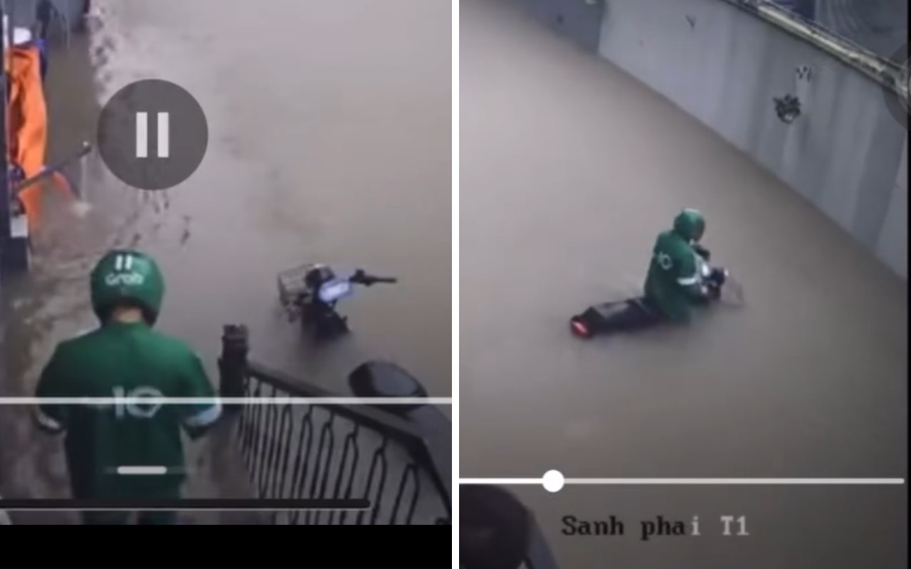 Nhà máy xe ở Hà Nội có xe điện 'tàu ngầm' rẻ hơn Vision, ngập gần hết yên nhưng Grab vẫn bon bon ship đồ- Ảnh 1. Nhà máy xe ở Hà Nội có xe điện 'tàu ngầm' rẻ hơn Vision, ngập gần hết yên nhưng Grab vẫn bon bon ship đồ- Ảnh 1.