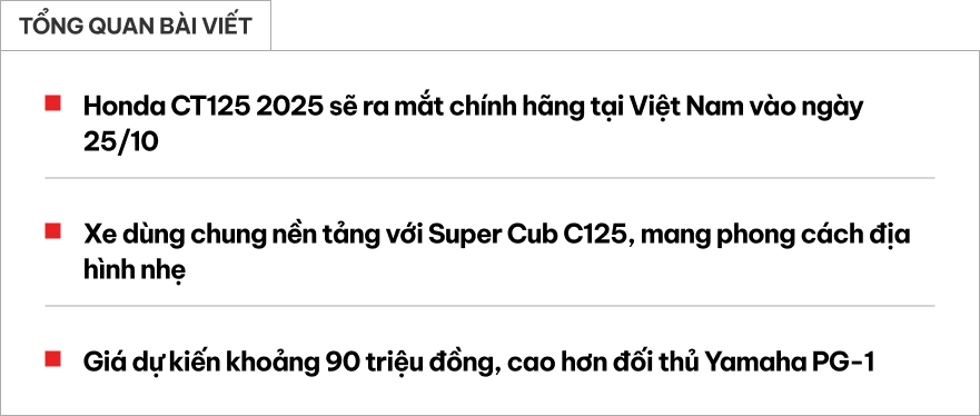 Honda CT125 dự kiến ra mắt thị trường Việt Nam ngay trong tháng 10: Nhỉnh hơn Yamaha PG-1 một chút về trang bị nhưng giá bán dễ cao hơn gấp đôi- Ảnh 1.