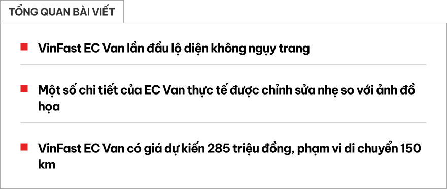 VinFast EC Van lần đầu lộ diện không che: Một số chi tiết khác biệt ảnh ra mắt, dễ giao ngay tháng sau- Ảnh 1.