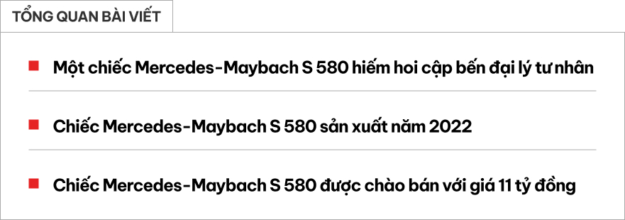 Mercedes-Maybach S 580 rao bán 11 tỷ đồng: Rẻ hơn lúc mới về 6 tỷ đồng, sản xuất năm 2022 nhưng chưa qua sử dụng- Ảnh 1. Mercedes-Maybach S 580 rao bán 11 tỷ đồng: Rẻ hơn lúc mới về 6 tỷ đồng, sản xuất năm 2022 nhưng chưa qua sử dụng- Ảnh 1.