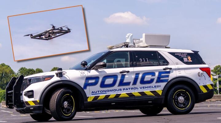 Mỹ: Lần đầu tiên thử nghiệm mẫu xe tuần tra tự lái tích hợp drone- Ảnh 1.