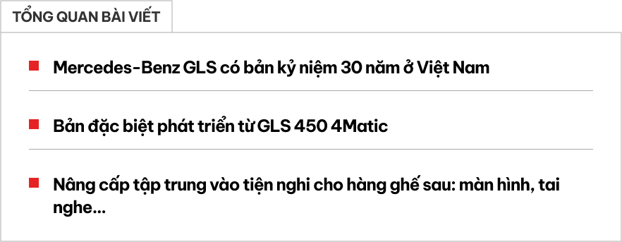 Mercedes-Benz GLS có bản làm riêng cho Việt Nam: Giá 5,999 tỷ đồng, thêm nhiều trang bị tiện nghi xịn sò phục vụ ‘chủ tịch’- Ảnh 1.