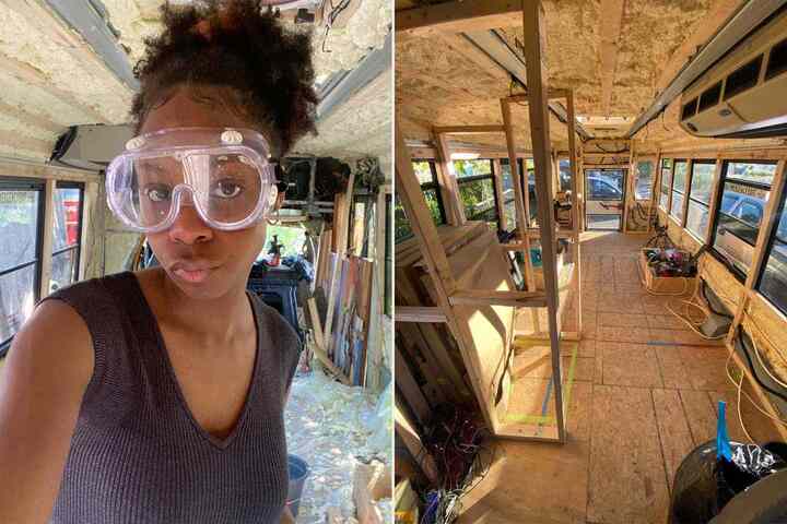 Không chịu nổi giá thuê nhà tăng cao, cô gái cải tạo xe buýt để sống- Ảnh 1.