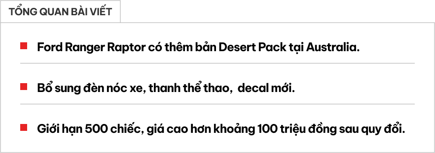 Ford Ranger Raptor tại quốc gia này có bản độ chính hãng: Thêm đèn trợ sáng, thanh thể thao, giới hạn 500 chiếc, giá tăng hơn 100 triệu đồng- Ảnh 1. Ford Ranger Raptor tại quốc gia này có bản độ chính hãng: Thêm đèn trợ sáng, thanh thể thao, giới hạn 500 chiếc, giá tăng hơn 100 triệu đồng- Ảnh 1.