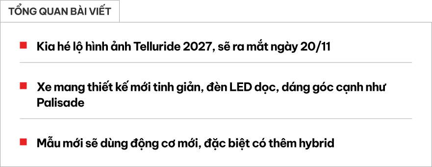 Kia Telluride đời mới thêm bộ ảnh chính hãng rõ nét hơn: Góc cạnh hầm hố như Palisade, mâm tương tự Carnival- Ảnh 1.