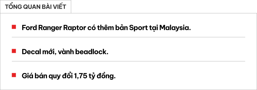 Ford Ranger có thêm bản thể thao: Ngoại hình mới, mâm chuyên địa hình, giá quy đổi tới 1,75 tỷ đồng- Ảnh 1.