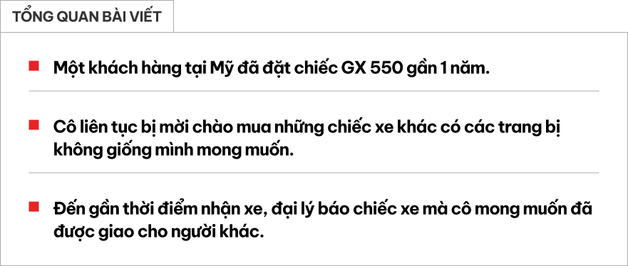 Đặt hàng Lexus GX 550 gần 1 năm, một vị khách vẫn không nhận được xe vì bị người khác 'chen ngang'- Ảnh 1.