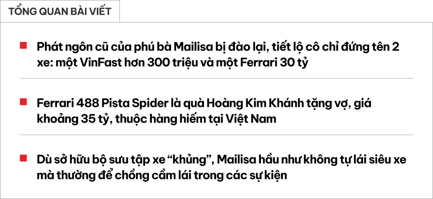 Sở hữu khối tài sản nghìn tỷ, 'phú bà' Mailisa chỉ đứng tên 2 chiếc xe: Một chiếc 300 triệu và một chiếc 30 tỷ- Ảnh 1. Sở hữu khối tài sản nghìn tỷ, 'phú bà' Mailisa chỉ đứng tên 2 chiếc xe: Một chiếc 300 triệu và một chiếc 30 tỷ- Ảnh 1.