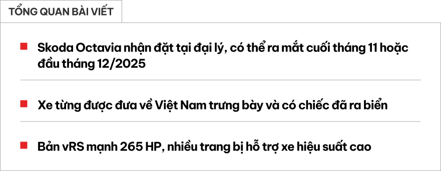 Skoda Octavia nhận cọc tại đại lý, dễ ra mắt Việt Nam tháng này: Giá tạm tính hơn 1,5 tỷ đồng, nhiều trang bị 'ăn chơi' cạnh tranh Golf, WRX- Ảnh 1.