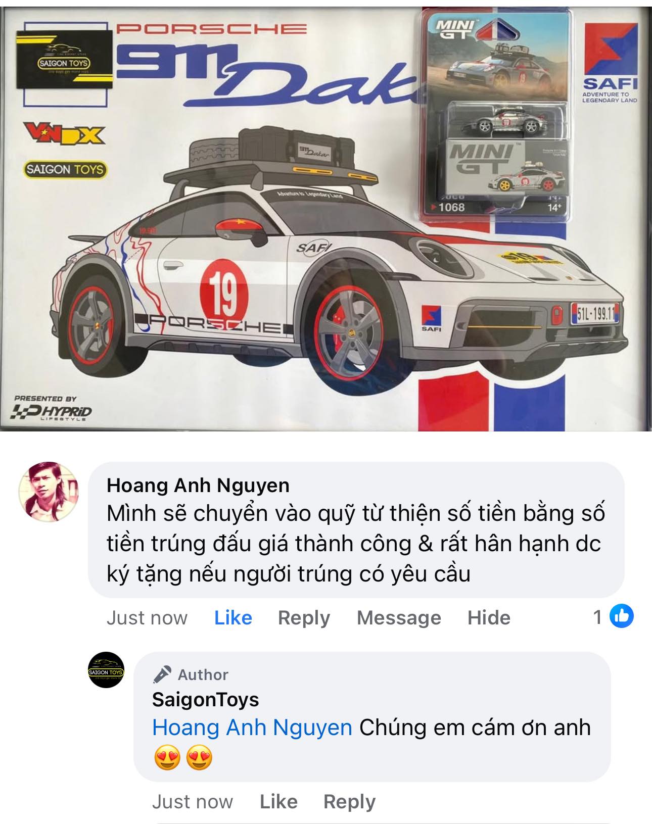 Mô hình Porsche 911 Dakar phượt từ Việt Nam đến Mông Cổ được mang ra đấu giá: Thu về gần 20 triệu đồng, chủ nhân xe thật cũng ủng hộ số tiền tương đương, gấp đôi giá trị gửi cho đồng bào miền Trung- Ảnh 3.