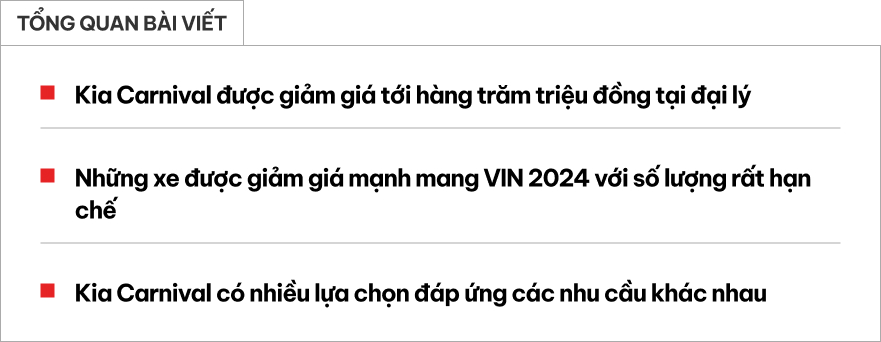 Kia Carnival giảm giá tới 100 triệu tại đại lý, giá thực tế chỉ ngang xe đã qua sử dụng- Ảnh 1.