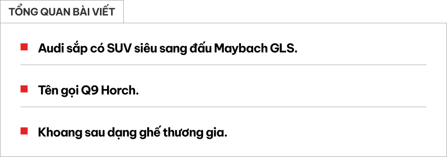 Audi sắp có SUV siêu sang đấu Maybach GLS: Hàng ghế sau dễ dạng thương gia, có hệ thống giải trí riêng, ra mắt năm sau- Ảnh 1.