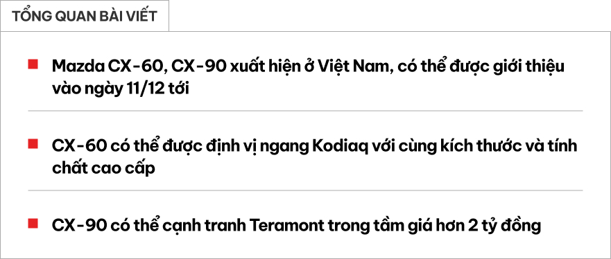 Đây là những mẫu xe sẽ ngáng đường Mazda CX-60, CX-90 khi bán tại Việt Nam tới đây: Đều là xe châu Âu kiểu ‘cận sang’, tầm giá 1,5-2 tỷ đồng- Ảnh 1. Đây là những mẫu xe sẽ ngáng đường Mazda CX-60, CX-90 khi bán tại Việt Nam tới đây: Đều là xe châu Âu kiểu ‘cận sang’, tầm giá 1,5-2 tỷ đồng- Ảnh 1.