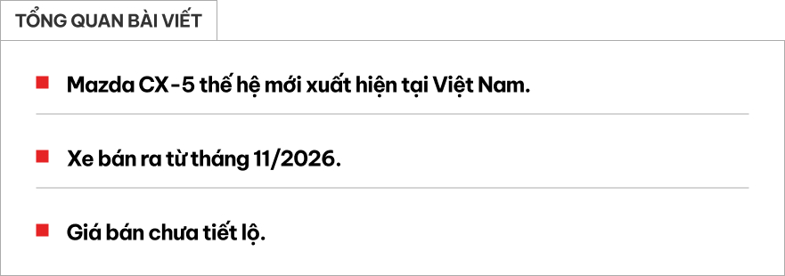 Mazda CX-5 thế hệ mới về Việt Nam: Xe nhập Nhật, lần đầu xuất hiện ở ĐNÁ, bản thương mại bán năm sau, có bản hybrid, giá khoảng 1,1 tỷ đồng- Ảnh 1. Mazda CX-5 thế hệ mới về Việt Nam: Xe nhập Nhật, lần đầu xuất hiện ở ĐNÁ, bản thương mại bán năm sau, có bản hybrid, giá khoảng 1,1 tỷ đồng- Ảnh 1.