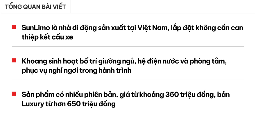 Thợ Việt l&agrave;m nh&agrave; mini cho b&aacute;n tải: Gi&aacute; tới hơn 650 triệu đồng, c&oacute; bếp, nh&agrave; vệ sinh, quầy rượu sang xịn, chủ xe tự th&aacute;o lắp được- Ảnh 1.