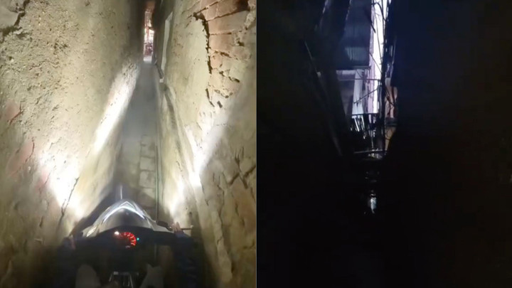 'Nghẹt thở' xem clip xe ôm công nghệ đi trong ngõ hẹp chỉ vừa 1 xe máy ở Hà Nội- Ảnh 1.