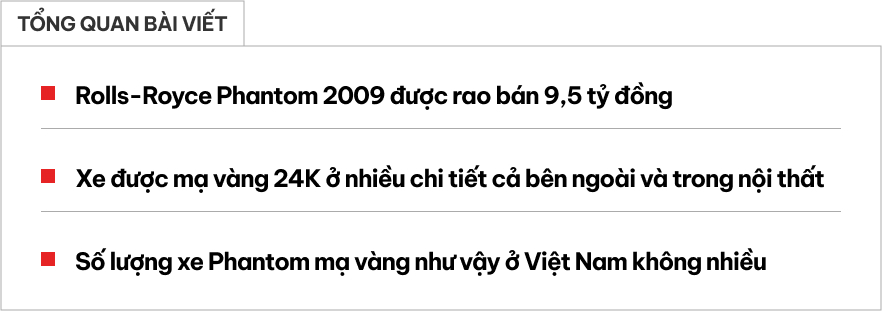 Rolls-Royce Phantom hàng độc giá 9,5 tỷ đồng tại Việt Nam: Mạ vàng 24K từ ngoài vào trong, nhiều chi tiết chạm khắc hình rồng- Ảnh 1.