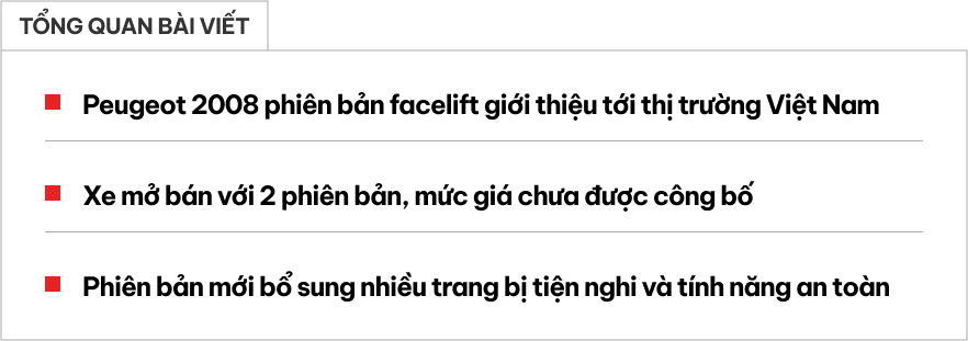 Peugeot 2008 mới ra mắt Việt Nam: 2 phiên bản, thiết kế mới, thêm công nghệ an toàn, bản cũ bán song song được nâng cấp trang bị- Ảnh 1.
