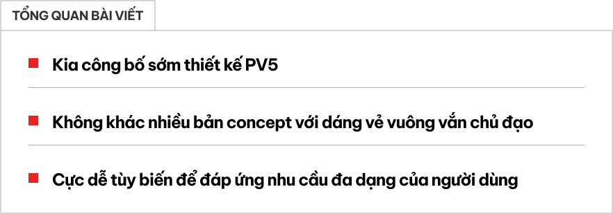 Kia PV5 - ‘Carnival của xe điện’ có bộ ảnh chính thức với thiết kế dị, nội thất có nhiều cách tùy biến- Ảnh 1.