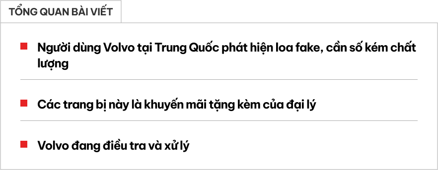 Chủ xe Volvo phát hiện đại lý tặng cần số pha lê, loa BW hàng fake, soi kỹ mới nhận ra chi tiết đánh lừa thị giác- Ảnh 1.