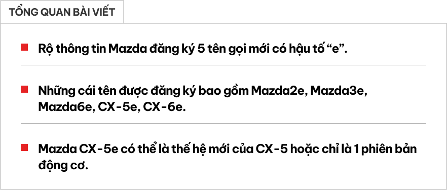 Loạt xe mới của Mazda gọi tên: CX-5e, CX-6e, Mazda 2e, Mazda 3e!- Ảnh 1.