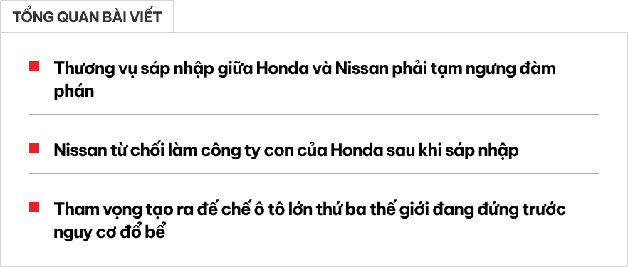 Nissan tạm ngừng đàm phán sáp nhập với Honda, tương lai về một tập đoàn ô tô lớn thứ 3 toàn cầu đi vào ngõ cụt- Ảnh 1.