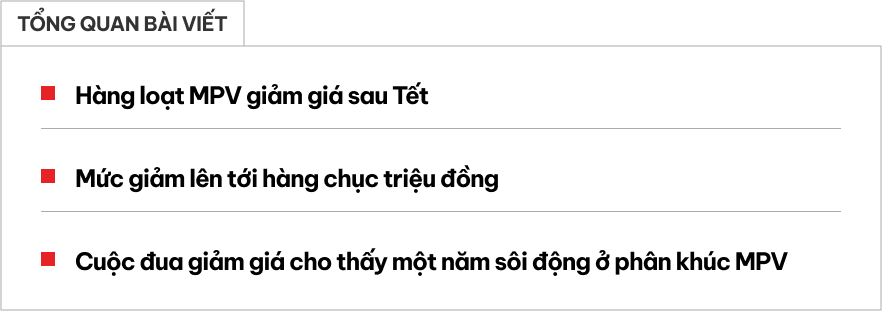 Hàng loạt MPV dưới 700 triệu đua giảm giá hàng chục triệu, ngay cả 'vua xe xăng' Xpander cũng không ngoại lệ- Ảnh 1.