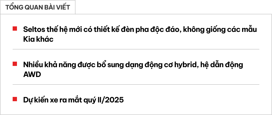 Kia Seltos thế hệ mới tiếp tục lộ ảnh chạy thử: Đèn pha mới không 'đụng hàng', có chi tiết gợi nhớ Carnival mới- Ảnh 1.