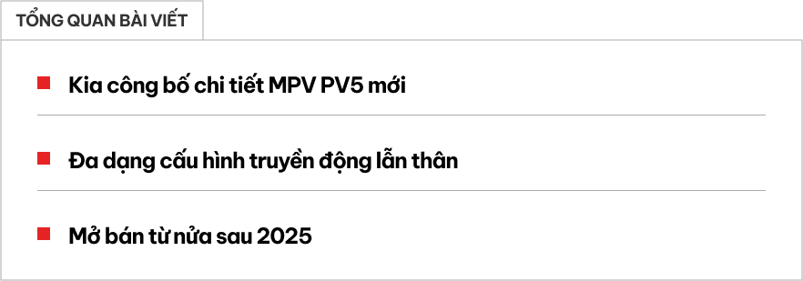 Kia PV5 ra mắt: Rộng như Carnival, dễ biến hóa cho nhiều mục đích sử dụng, mở bán cuối năm nay- Ảnh 1.