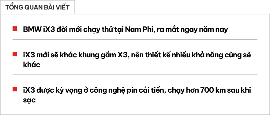 BMW iX3 mới lần đầu lộ diện chính thức: Thiết kế khác hoàn toàn đời cũ, có thể chạy 700km/sạc, làm khó GLC- Ảnh 1.