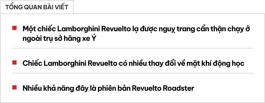 Lamborghini Revuelto với nhiều chi tiết lạ lộ diện: Thay đổi hốc gió, cánh gió, có thể là bản mui trần- Ảnh 1.