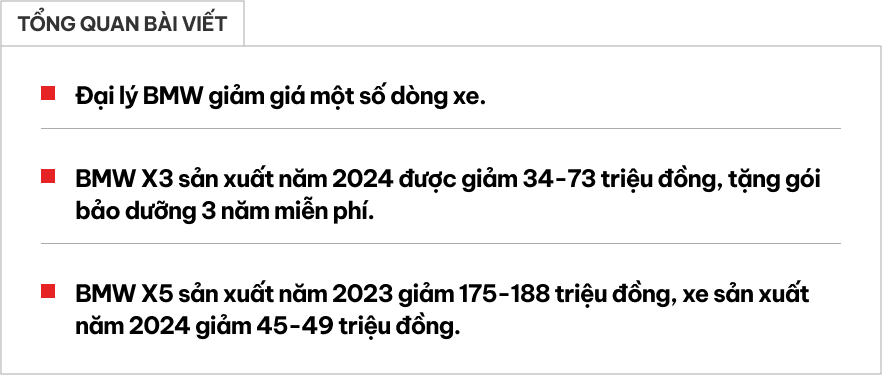 BMW X3, X5 xả kho xe VIN 2023 tại đại lý, giảm nhiều nhất gần 190 triệu, thiếu option này so với bản mới nhất- Ảnh 1.