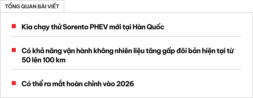 Kia Sorento hybrid mới chạy thử: Động cơ nâng cấp, có thể chạy 100km không cần xăng, đi phố như xe điện- Ảnh 1.