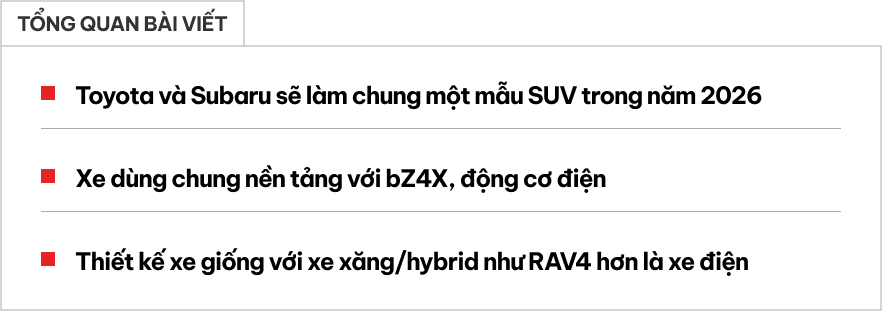 Toyota, Subaru làm SUV ‘sinh đôi’: Dáng như RAV4, chạy điện, ra mắt năm sau- Ảnh 1.