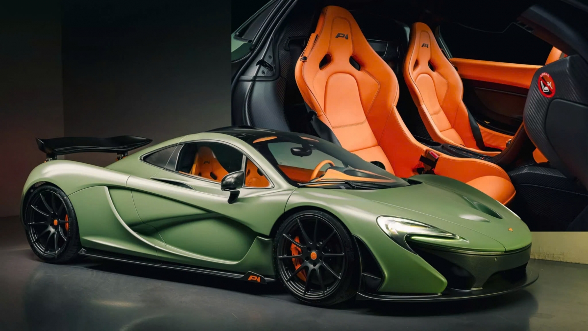 Bán đấu giá chiếc McLaren P1 duy nhất trên thế giới màu xanh lá cây Satin Camo- Ảnh 1.