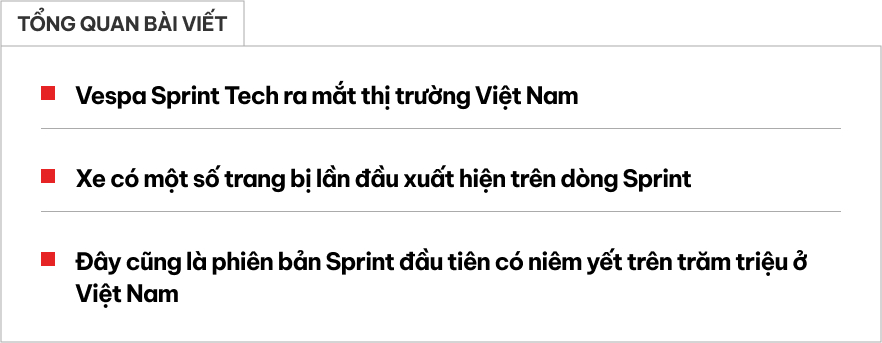 Vespa Sprint Tech ra mắt: Lần đầu Sprint có đèn viền, tích hợp điều hướng- Ảnh 1. Vespa Sprint Tech ra mắt: Lần đầu Sprint có đèn viền, tích hợp điều hướng- Ảnh 1.